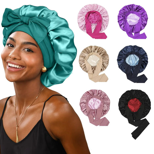 🆙Avafera®Premium Double-Layer Satin Bonnet – Soft, Breathable & Adjustable Night Hair Care Cap