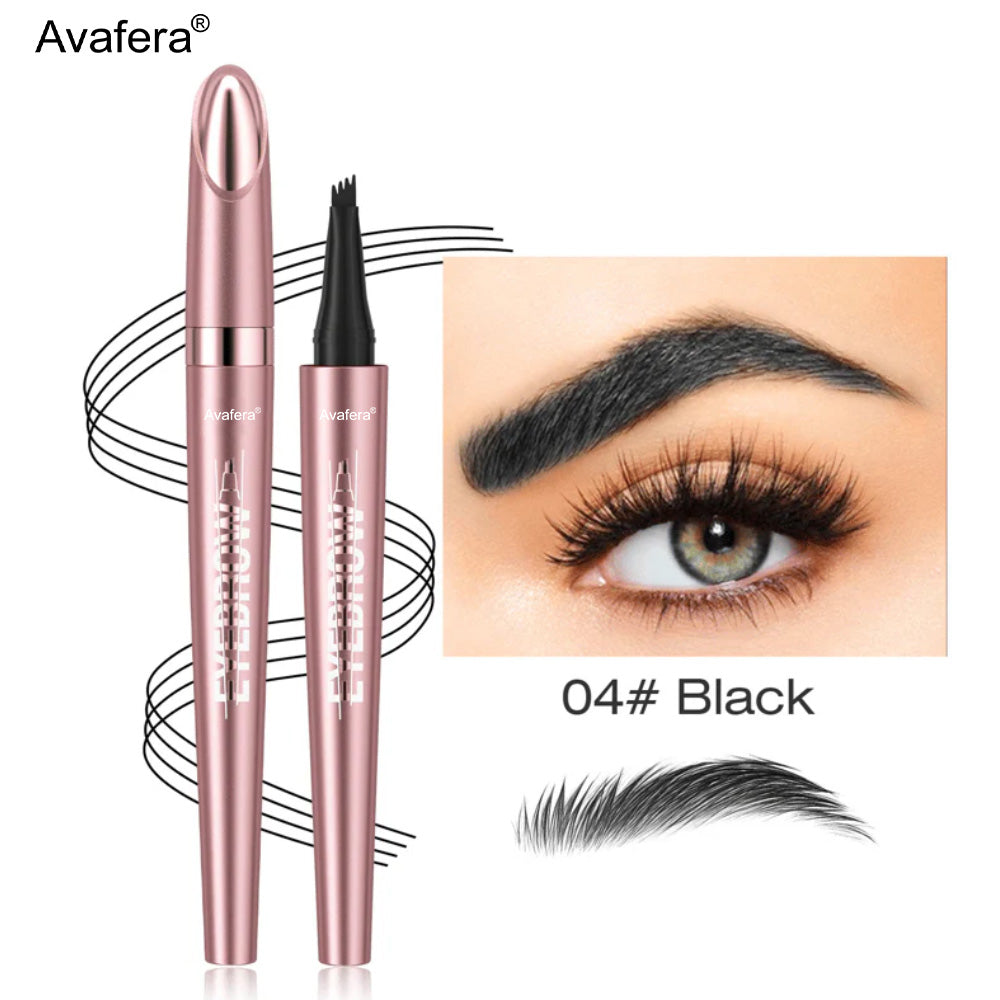 🏆 Avafera® 4-Tip Microblade Brow Pen – Waterproof Liquid Pencil for Natural, Hair-Like Strokes