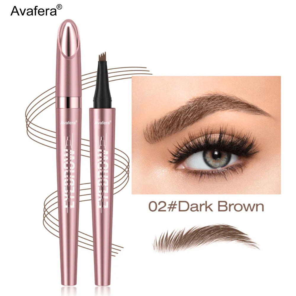 🏆 Avafera® 4-Tip Microblade Brow Pen – Waterproof Liquid Pencil for Natural, Hair-Like Strokes