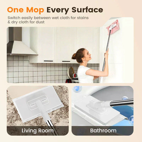 🆙 Multi-Purpose 360° Magic Mop – Wet & Dry Cleaner for Floors, Walls & Windows (Use Any Cloth)