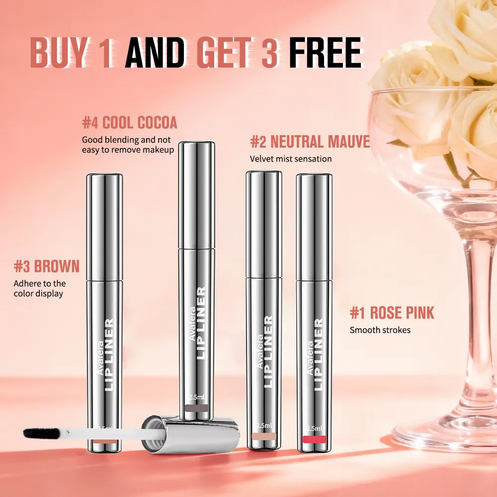 ✨Avafera® 4-Piece Peel-Off Lip Liner Stain Set – Waterproof Matte Lip Tint, Long-Lasting 24H, Smudge-Proof Nude Shades