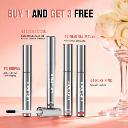 ✨Avafera® 4-Piece Peel-Off Lip Liner Stain Set – Waterproof Matte Lip Tint, Long-Lasting 24H, Smudge-Proof Nude Shades