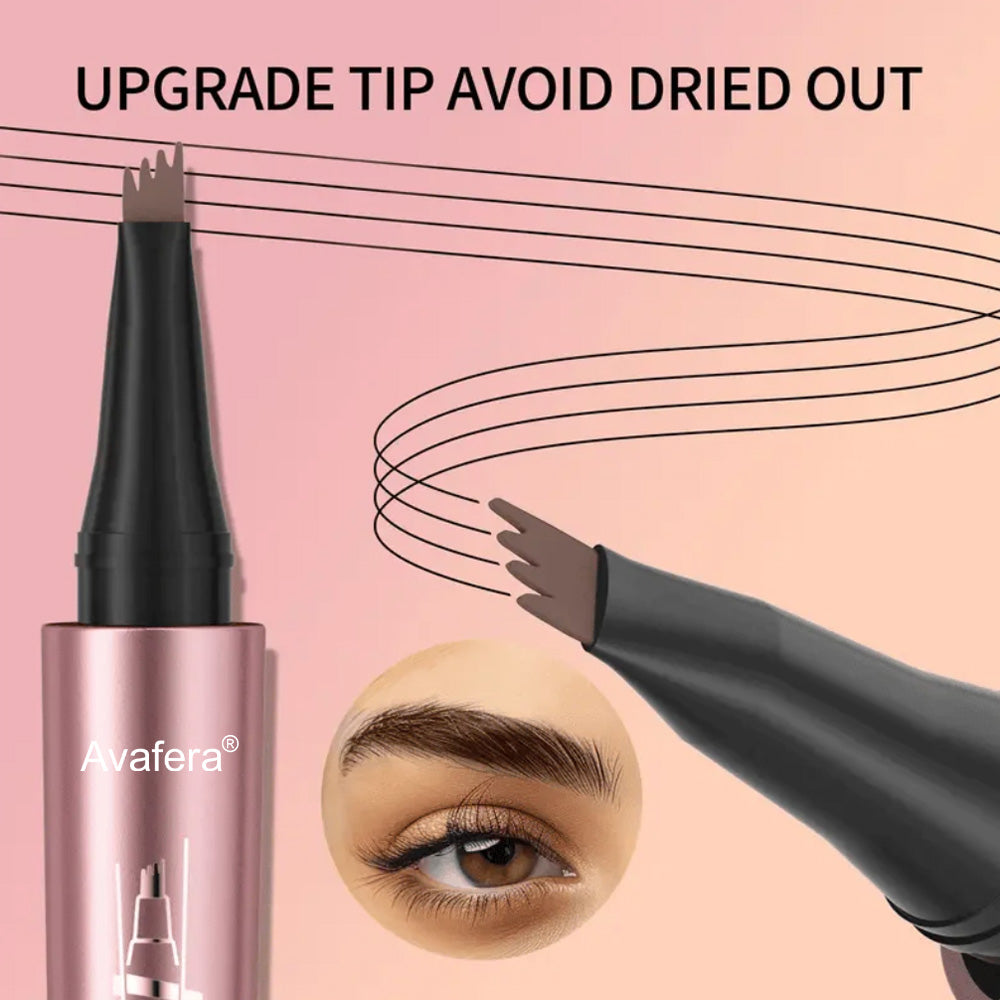 🏆 Avafera® 4-Tip Microblade Brow Pen – Waterproof Liquid Pencil for Natural, Hair-Like Strokes