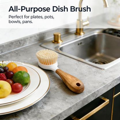 Avafera® Bamboo Handle Dish Brush – Durable Kitchen Scrubber