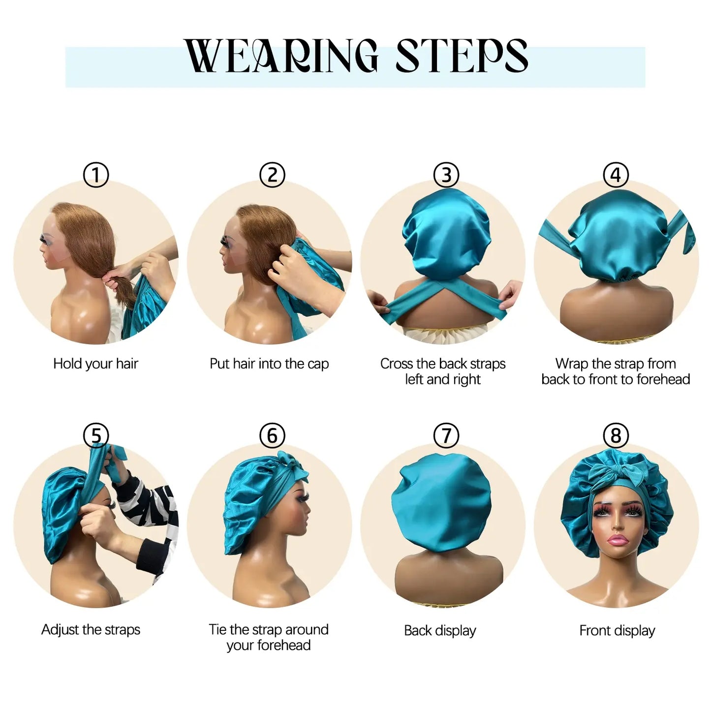 🆙Avafera®Premium Double-Layer Satin Bonnet – Soft, Breathable & Adjustable Night Hair Care Cap
