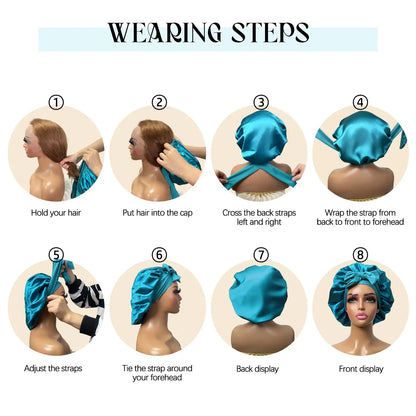 🆙Avafera®Premium Double-Layer Satin Bonnet – Soft, Breathable & Adjustable Night Hair Care Cap