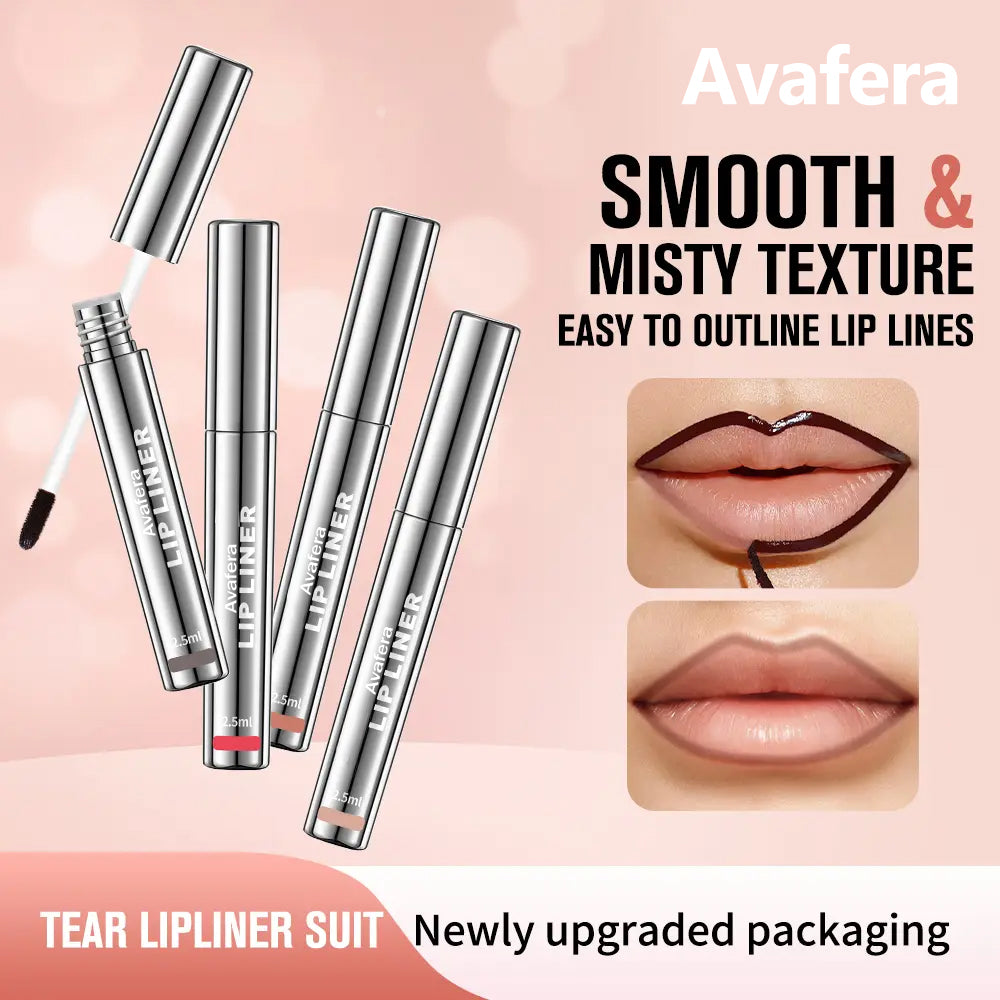 ✨Avafera® 4-Piece Peel-Off Lip Liner Stain Set – Waterproof Matte Lip Tint, Long-Lasting 24H, Smudge-Proof Nude Shades