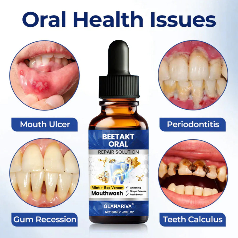 🆙 avafera® Advanced Oral Repair Care — Extra-Strength Bee Venom Drops Against Loose Teeth Bleeding Gums & Plaque — Premium Mouthwash Alternative