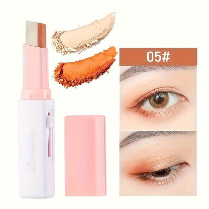 🆙6Pcs Two Color Eyeshadow Stick | Cosmetic Pearlescentmatte Highlighter Eye Shadow