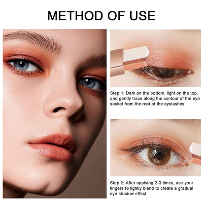 🆙6Pcs Two Color Eyeshadow Stick | Cosmetic Pearlescentmatte Highlighter Eye Shadow