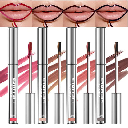 ✨Avafera® 4-Piece Peel-Off Lip Liner Stain Set – Waterproof Matte Lip Tint, Long-Lasting 24H, Smudge-Proof Nude Shades