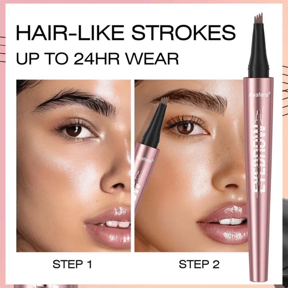 🏆 Avafera® 4-Tip Microblade Brow Pen – Waterproof Liquid Pencil for Natural, Hair-Like Strokes