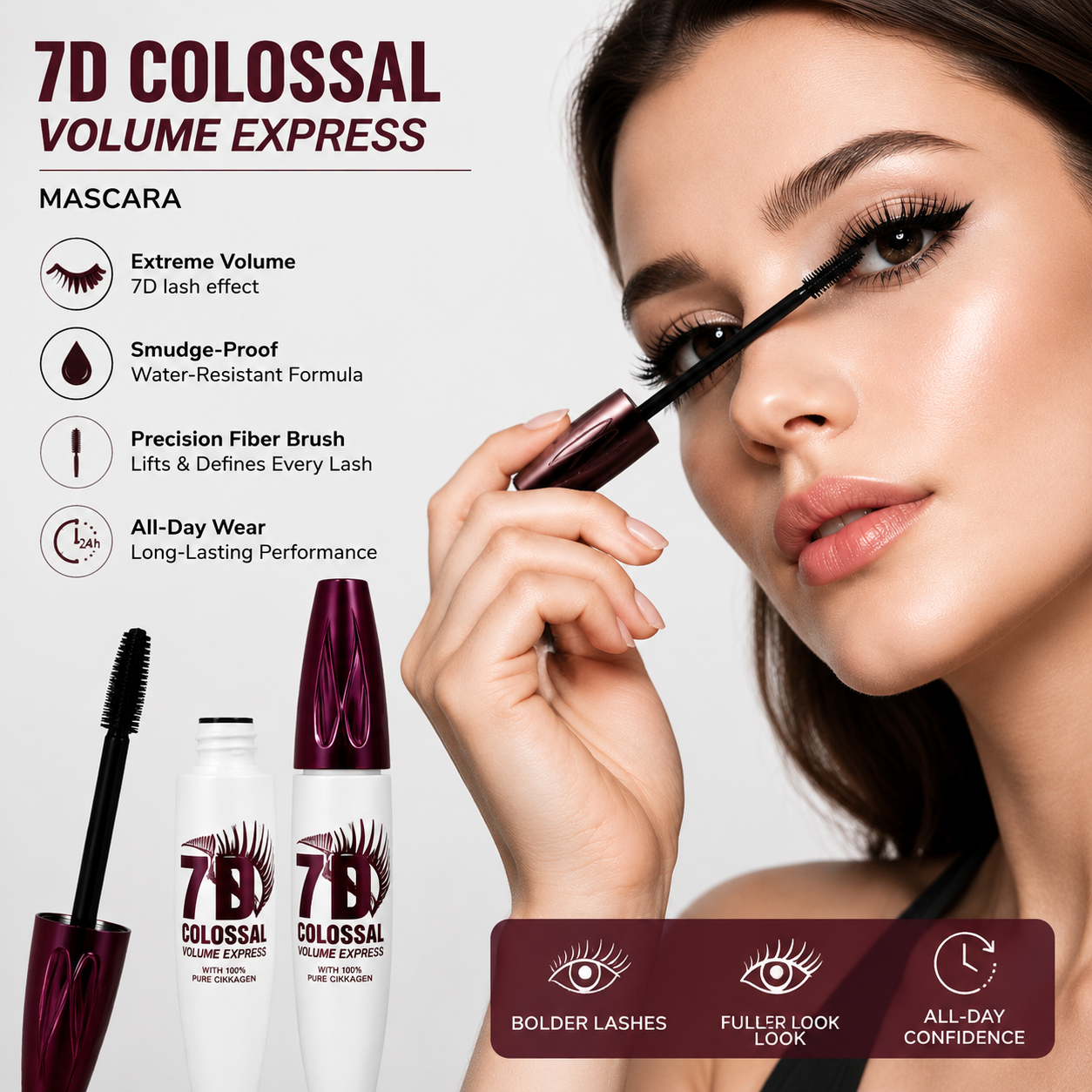 💥⏰  Final 24 Hours:Buy 1 Get 1 FREE  —  Avafera®  7D Colossal Mascara | Lift, Volume & Smudge-Proof Drama