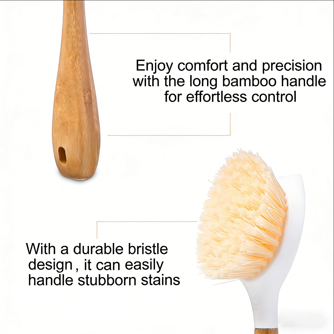 Avafera® Bamboo Handle Dish Brush – Durable Kitchen Scrubber
