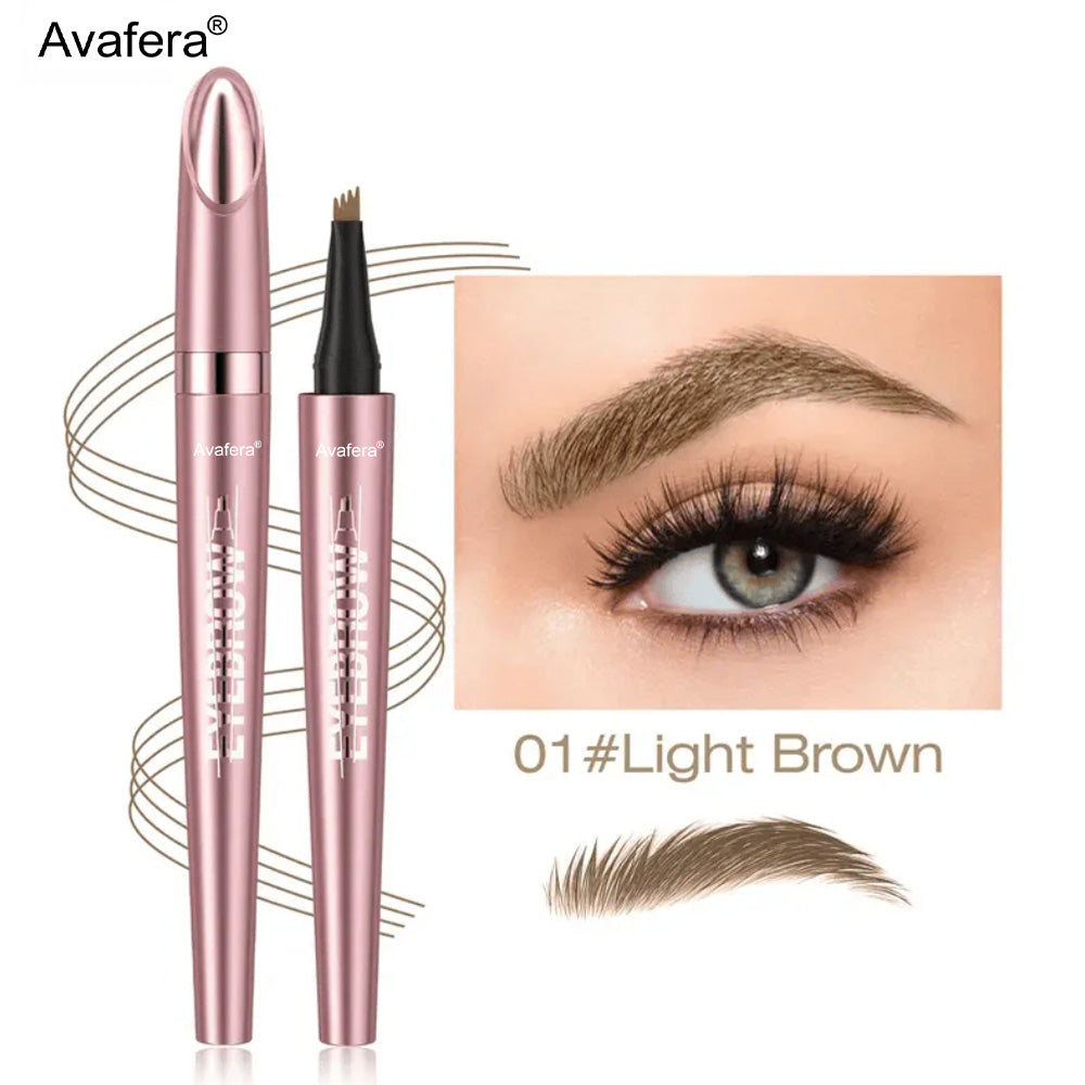 🏆 Avafera® 4-Tip Microblade Brow Pen – Waterproof Liquid Pencil for Natural, Hair-Like Strokes