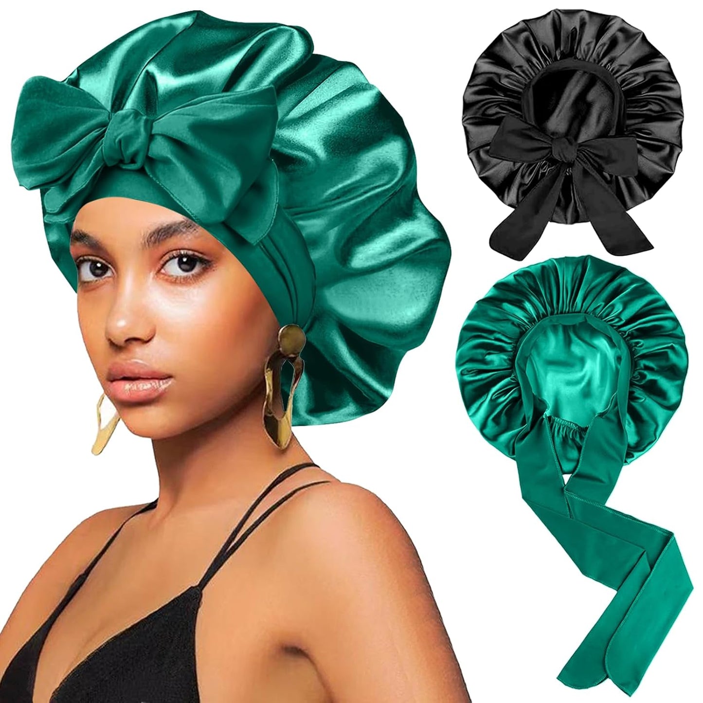 🆙Avafera®Premium Double-Layer Satin Bonnet – Soft, Breathable & Adjustable Night Hair Care Cap
