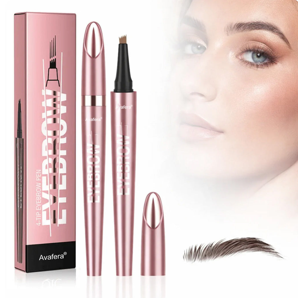 🏆 Avafera® 4-Tip Microblade Brow Pen – Waterproof Liquid Pencil for Natural, Hair-Like Strokes