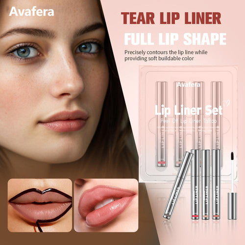 ✨Avafera® 4-Piece Peel-Off Lip Liner Stain Set – Waterproof Matte Lip Tint, Long-Lasting 24H, Smudge-Proof Nude Shades