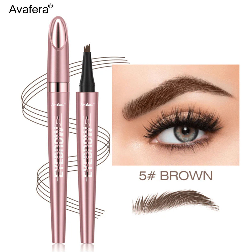 🏆 Avafera® 4-Tip Microblade Brow Pen – Waterproof Liquid Pencil for Natural, Hair-Like Strokes