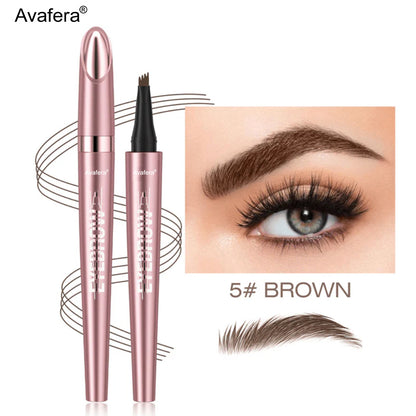 🏆 Avafera® 4-Tip Microblade Brow Pen – Waterproof Liquid Pencil for Natural, Hair-Like Strokes