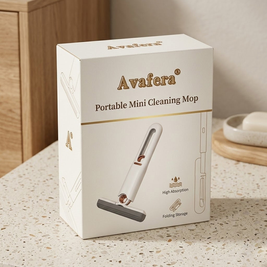 Avafera® Mini Sponge Mop – Compact Self-Squeeze Cleaning Tool