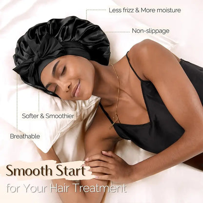 🆙Avafera®Premium Double-Layer Satin Bonnet – Soft, Breathable & Adjustable Night Hair Care Cap