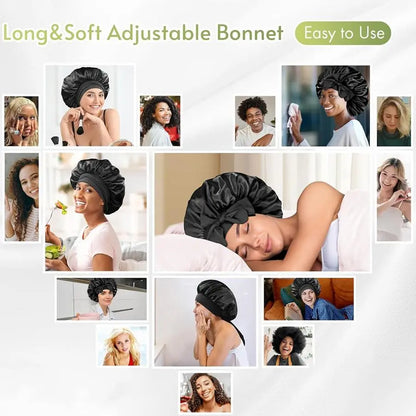🆙Avafera®Premium Double-Layer Satin Bonnet – Soft, Breathable & Adjustable Night Hair Care Cap