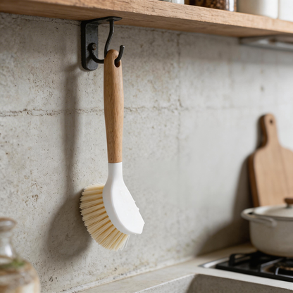Avafera® Bamboo Handle Dish Brush – Durable Kitchen Scrubber