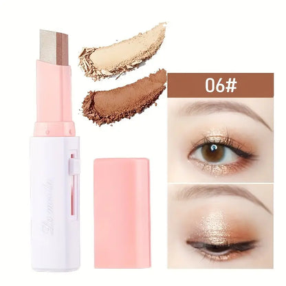 🆙6Pcs Two Color Eyeshadow Stick | Cosmetic Pearlescentmatte Highlighter Eye Shadow