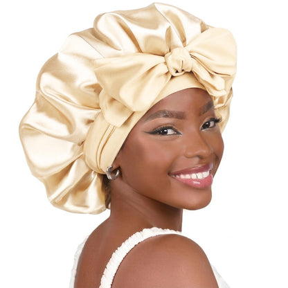 🆙Avafera®Premium Double-Layer Satin Bonnet – Soft, Breathable & Adjustable Night Hair Care Cap