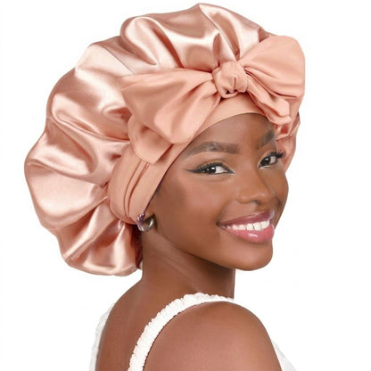 🆙Avafera®Premium Double-Layer Satin Bonnet – Soft, Breathable & Adjustable Night Hair Care Cap