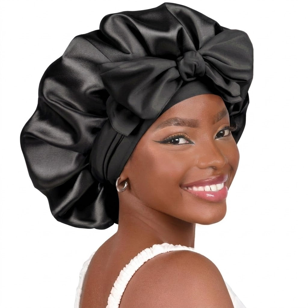 🆙Avafera®Premium Double-Layer Satin Bonnet – Soft, Breathable & Adjustable Night Hair Care Cap