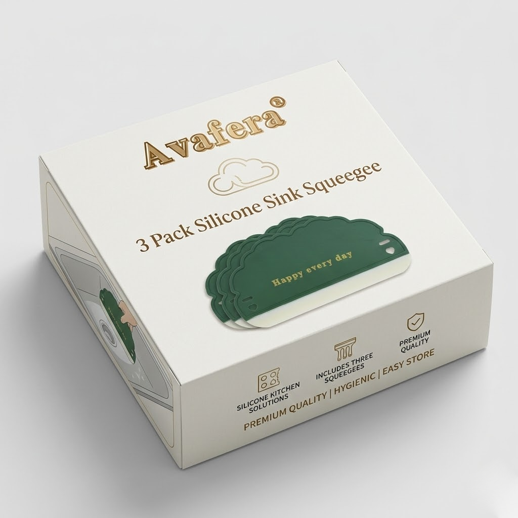 Avafera® Silicone Sink Squeegee Set – 3 Pack Compact Cleaner